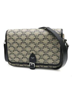 Celine Small Folco Messenger Triomphe Canvas & Ka Shoulder Bag